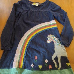 Mini Boden Tunic dress with horse and rainbow applique